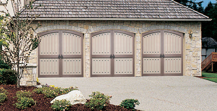 Garage doors repair on a residential property.