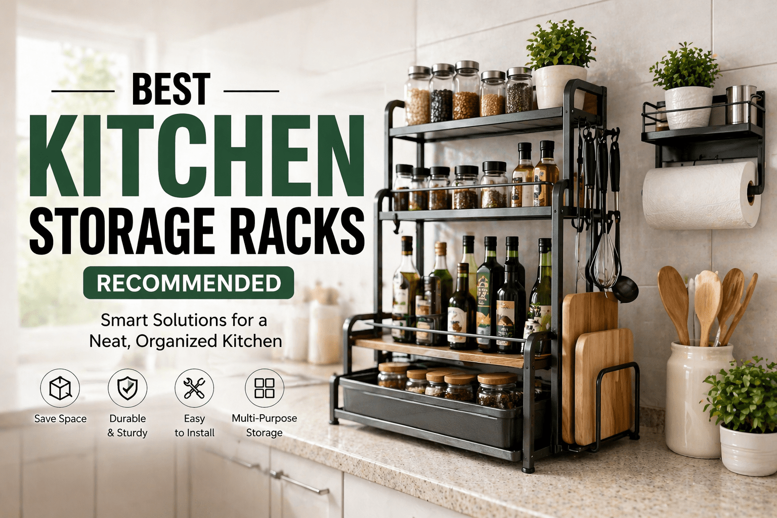 Best Kitchen Storage Rack Ideas: How to Choose the Right One for a Clutter-Free Counter