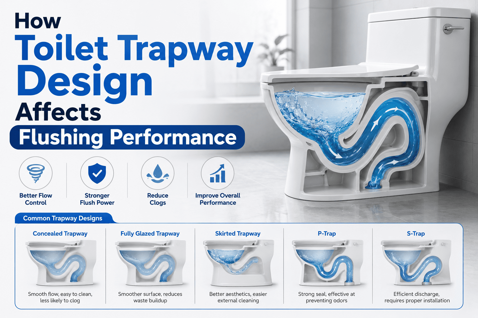 How Toilet Trapway Design Affects Flushing Performance