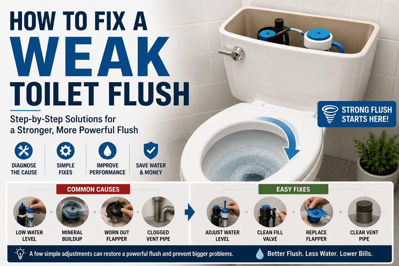How to Fix a Weak Toilet Flush