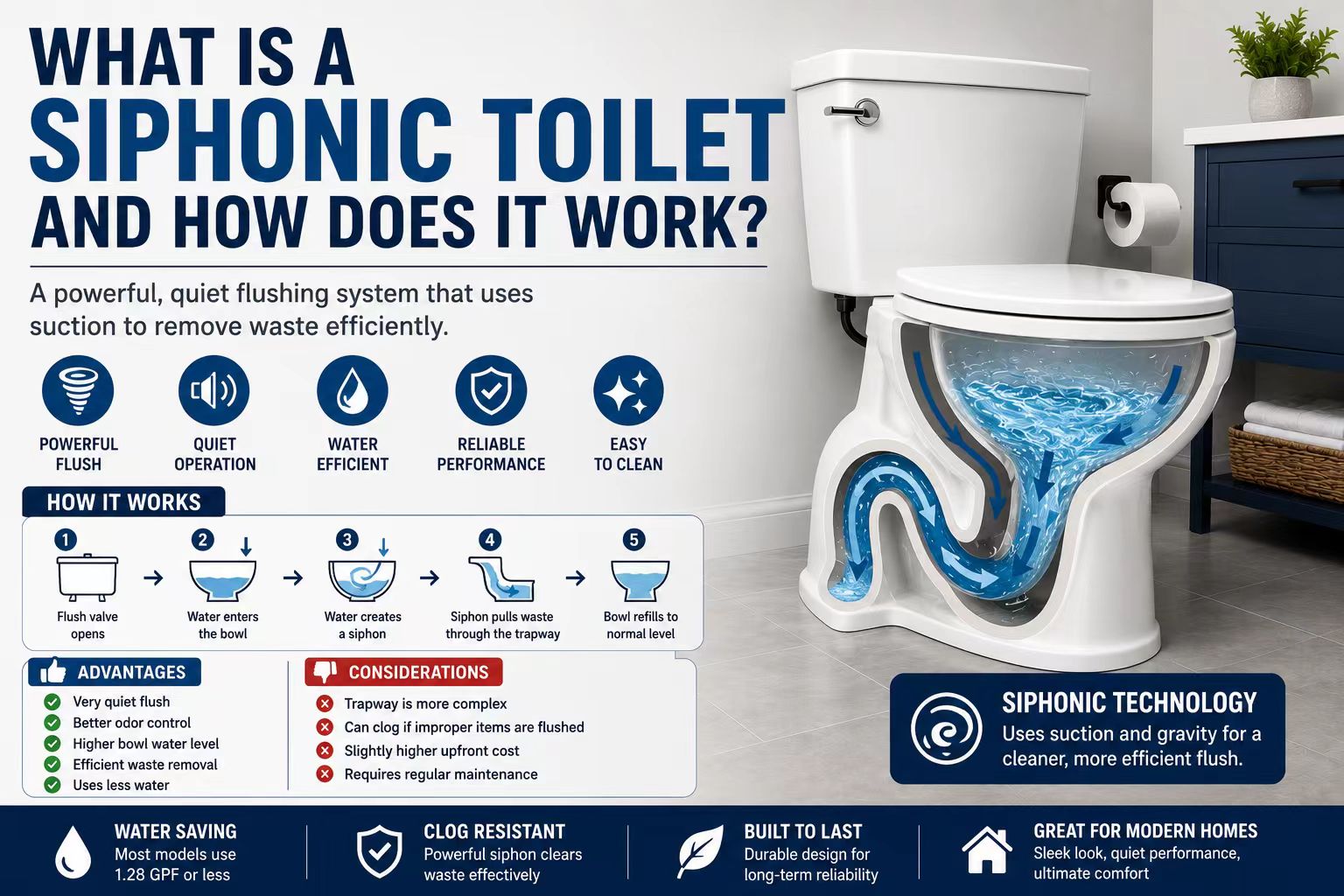 What Is a Siphonic Toilet and How Does It Work