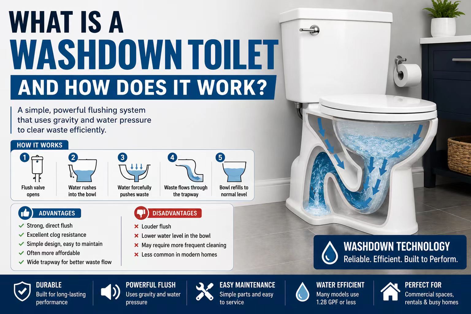What Is a Washdown Toilet and How Does It Work