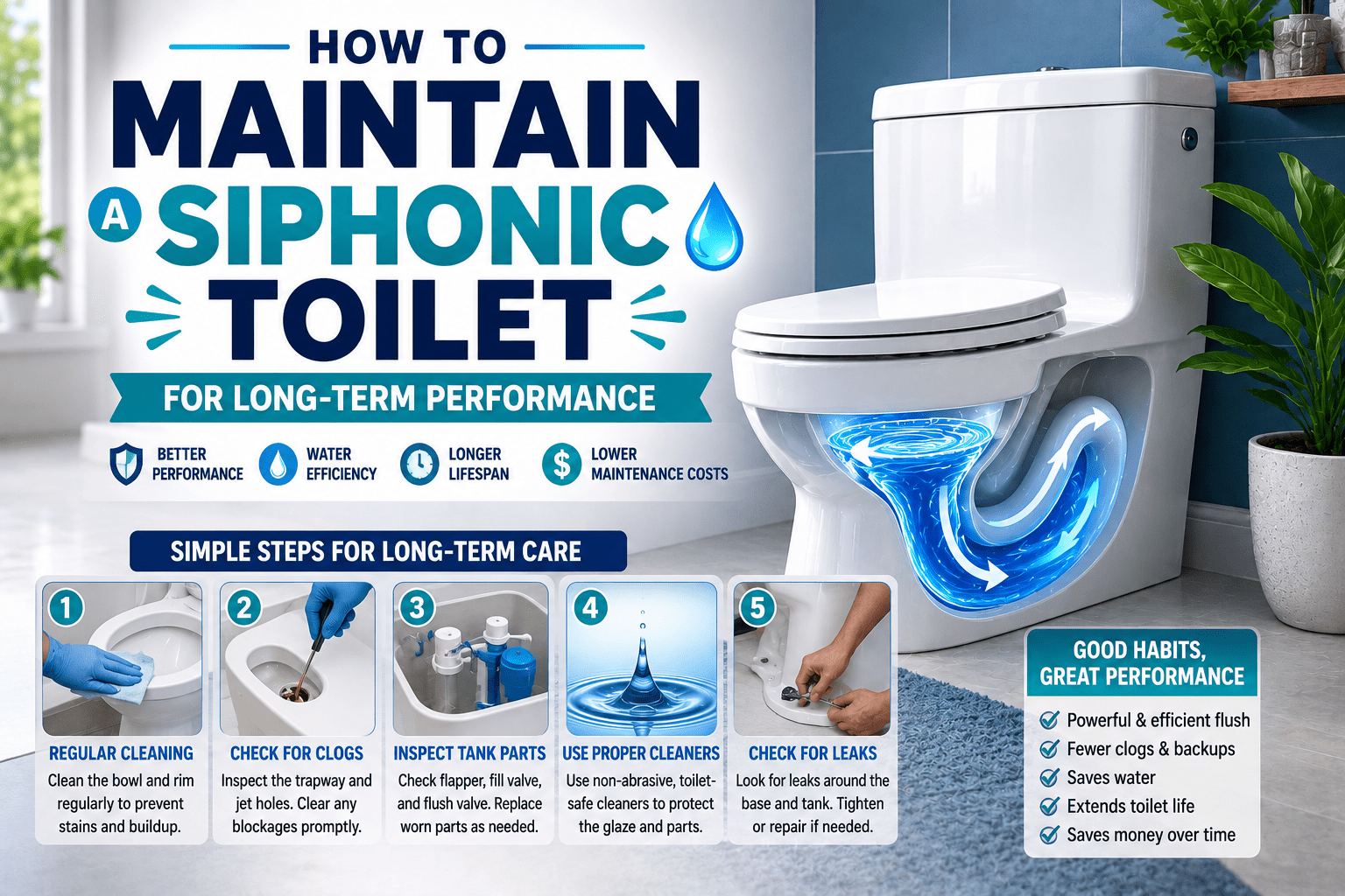 How to Maintain a Siphonic Toilet for Long-Term Performance
