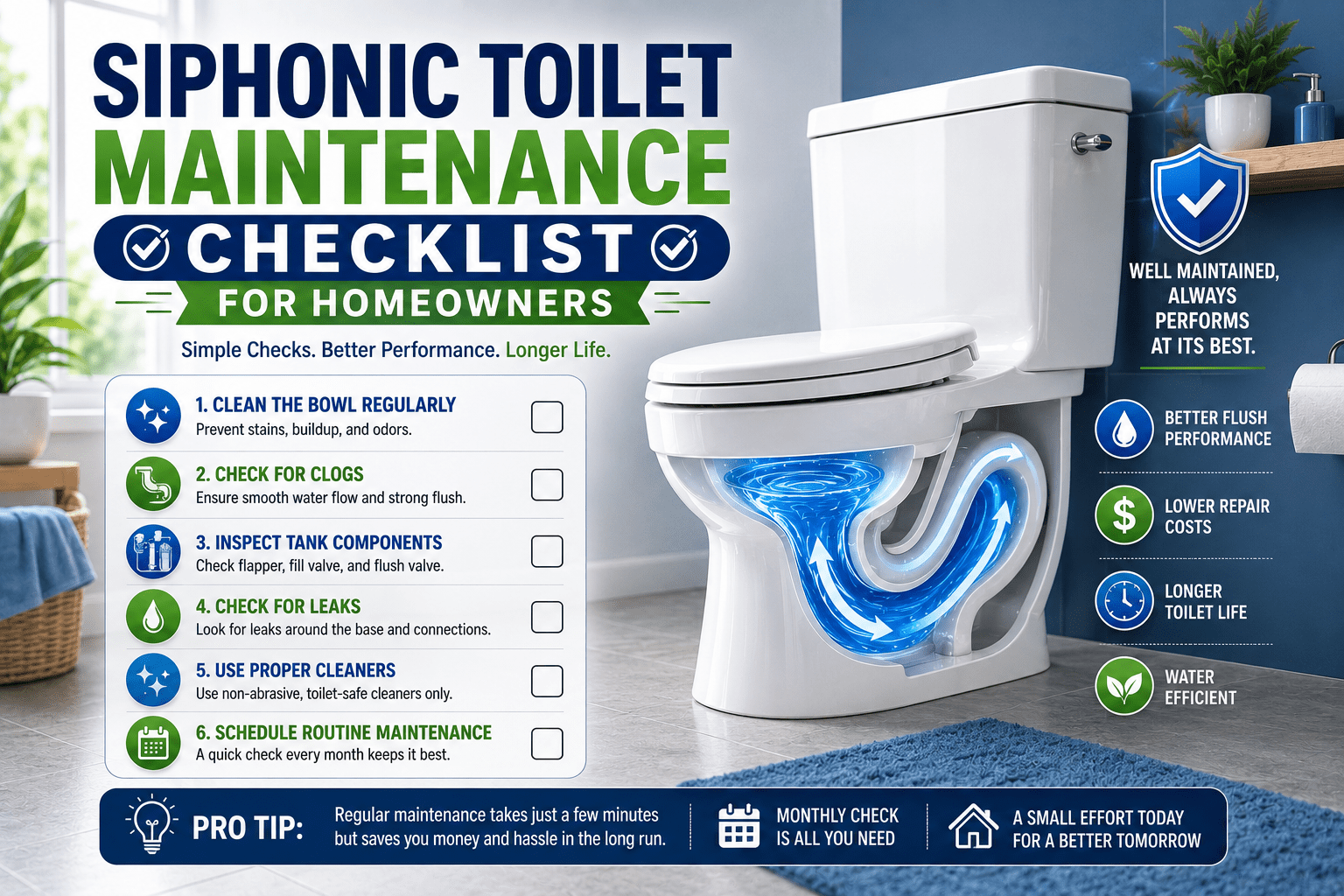 Siphonic Toilet Maintenance Checklist for Homeowners