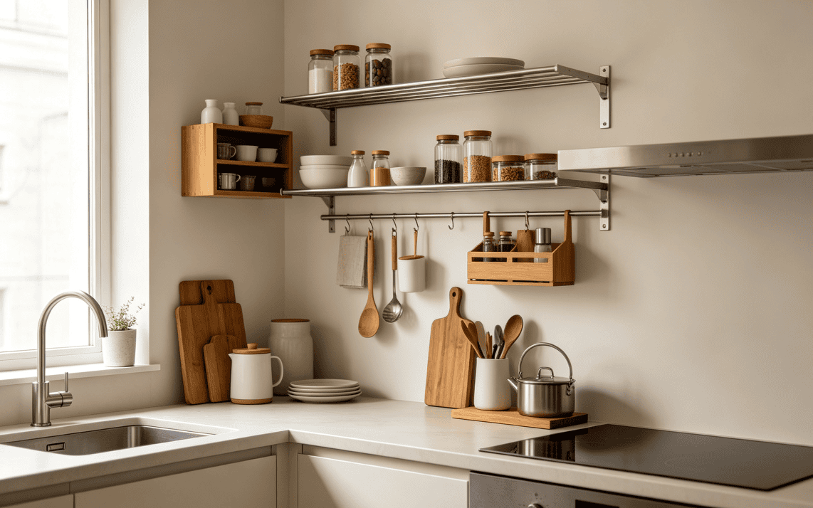 How to Organize a Small Kitchen with Storage Racks