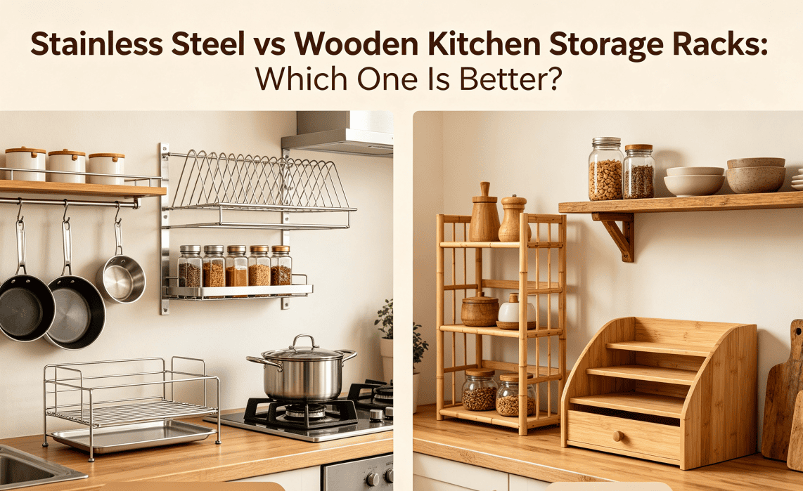 Stainless Steel vs Wooden Kitchen Storage Racks Which One Is Better