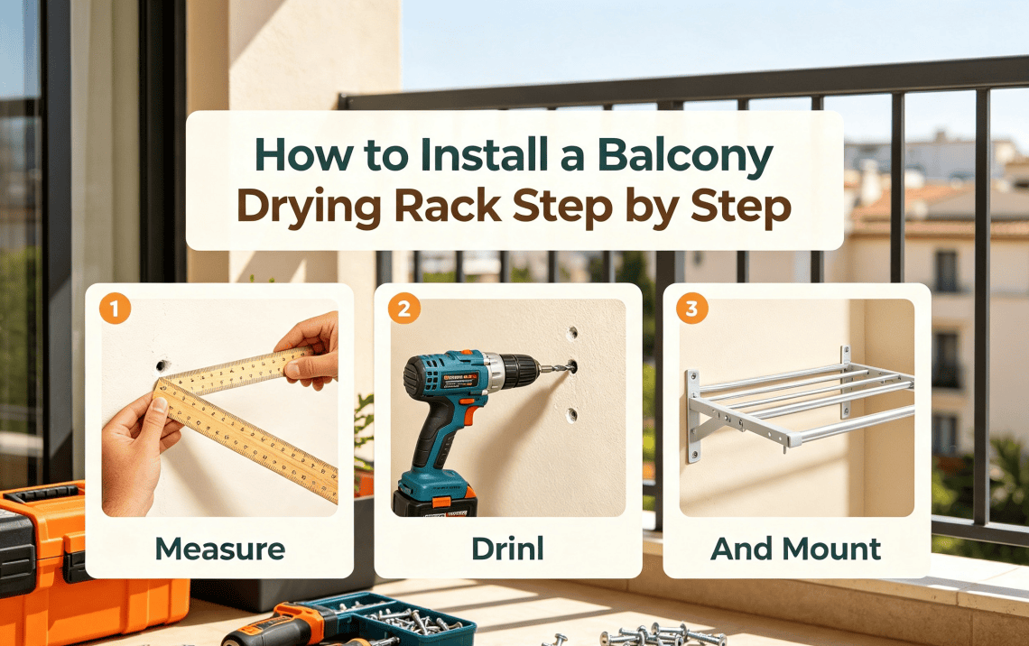 How to Install a Balcony Drying Rack Step by Step