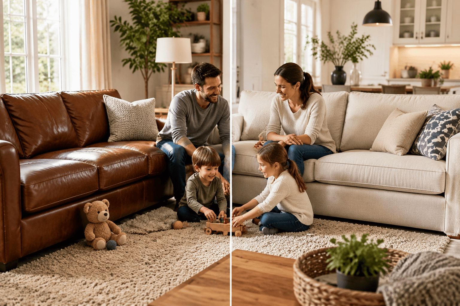 Leather Sofa vs Fabric Sofa Which Is Better for Families