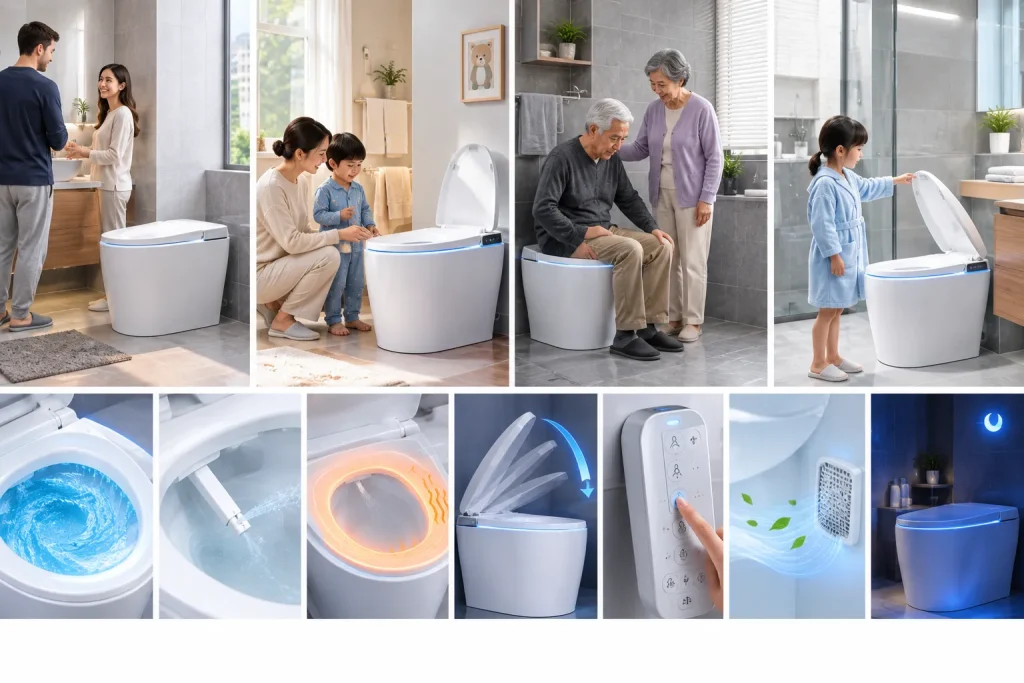 choosing smart toilet features for different household bathroom needs